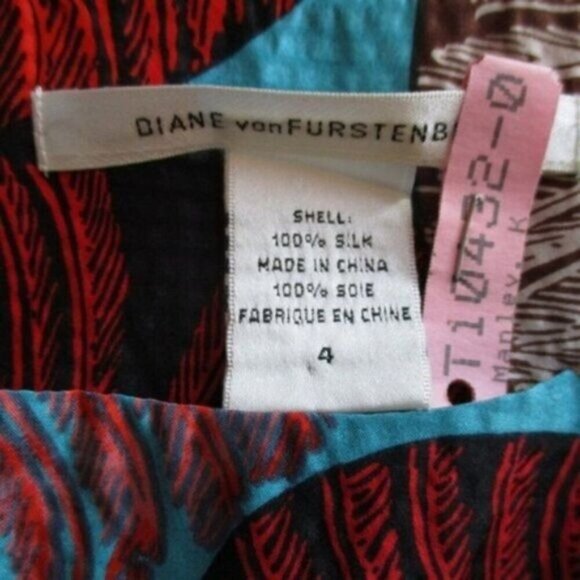 Diane von Furstenberg Peggy Palm Pattern Silk Dress size 4 - Picture 4 of 5
